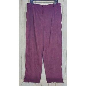 Coldwater Creek Sueded Stretch Pants Womens Sz 18 Plum Purple Polyester Spandex